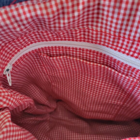 Vintage 1970’s Handmade Reversible Denim Handbag Purse. Medium blue quilted - Picture 8 of 12